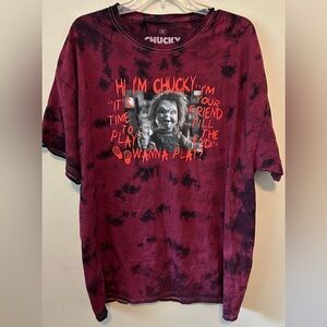 Ripple Junction Men's‎ T-Shirt Chucky Maroon Tie Dye Size 2XL